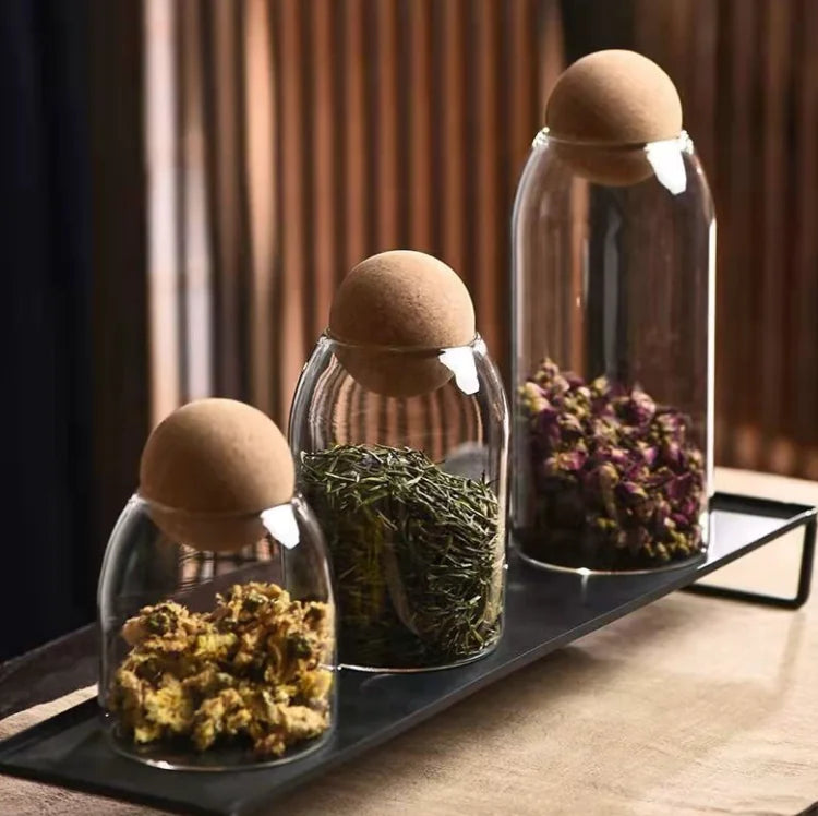 Tarro de Vidrio Borosilicato con Tapa de Corcho