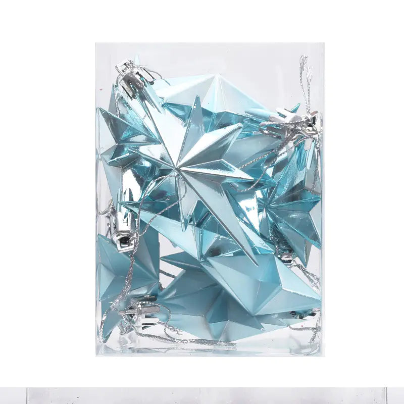 Adornos Coloridos para Árbol de Navidad - Set de 12 Estrellas Octagonales