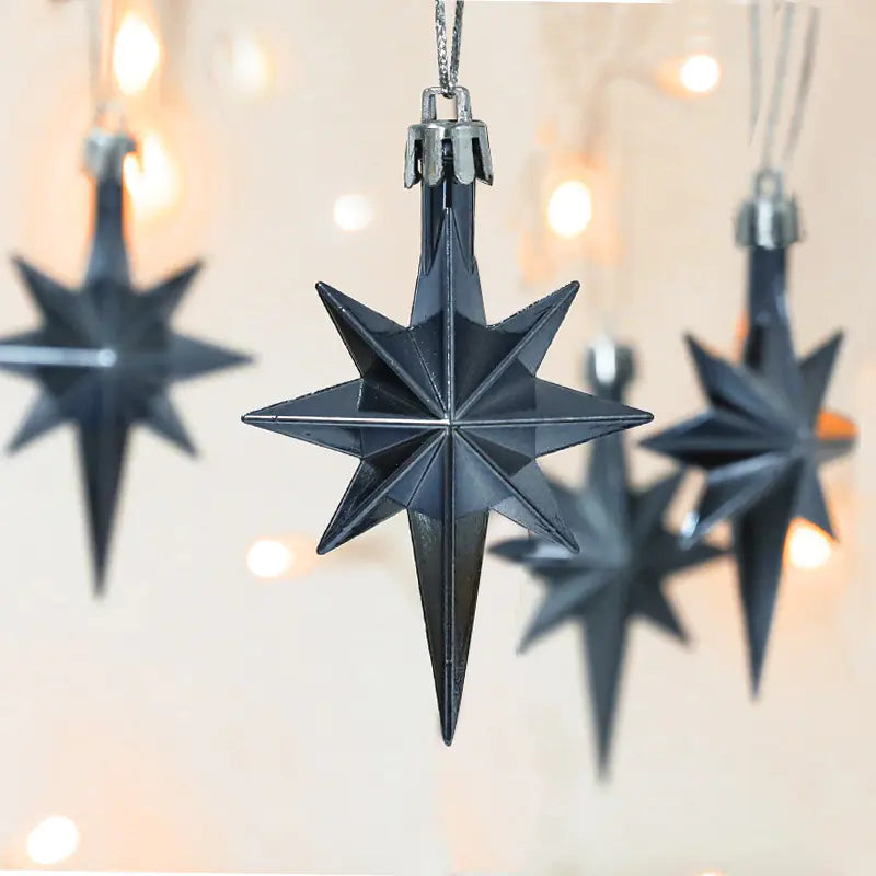 Adornos Coloridos para Árbol de Navidad - Set de 12 Estrellas Octagonales