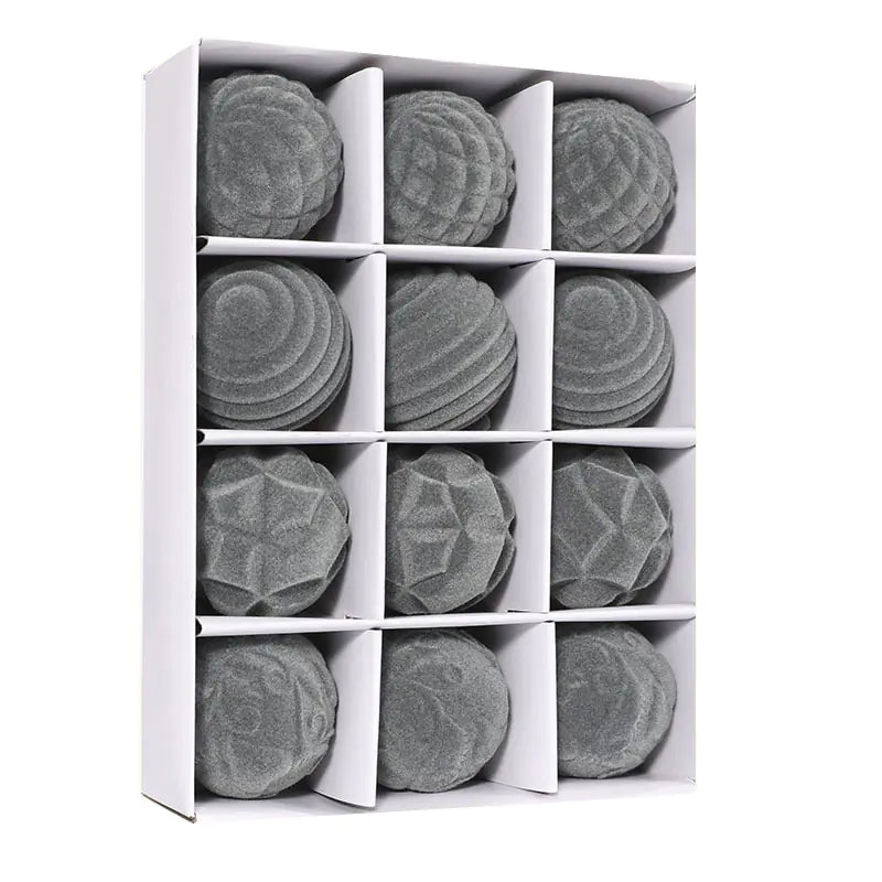 Paquete de 12 adornos de terciopelo para el árbol de Navidad - Bolas de plástico