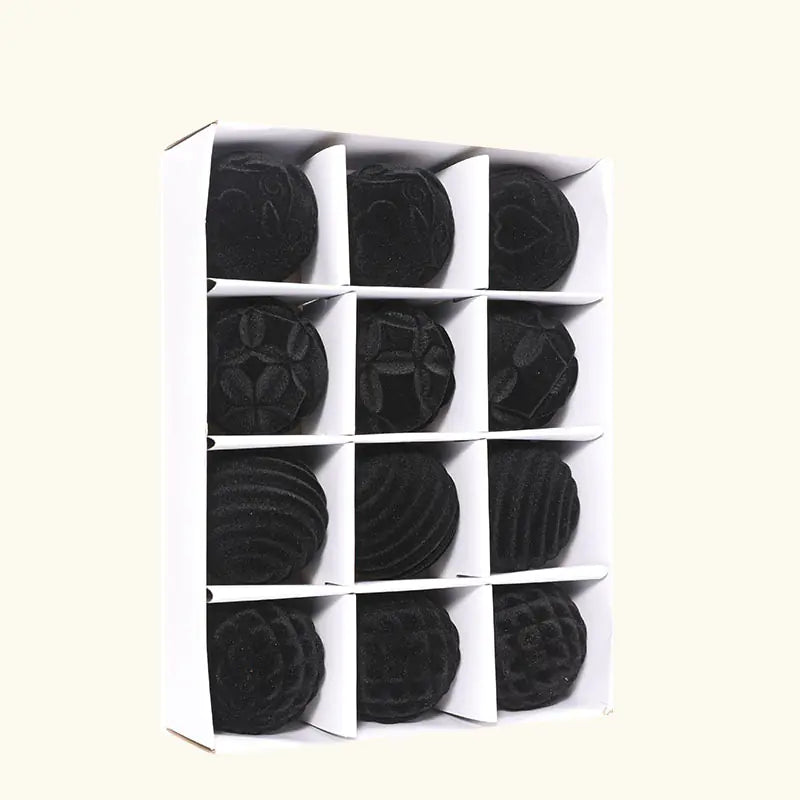 Paquete de 12 adornos de terciopelo para el árbol de Navidad - Bolas de plástico