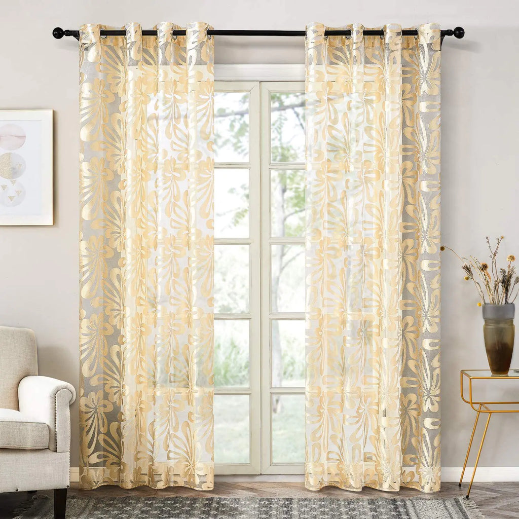Cortinas elegantes Premium estilo floral