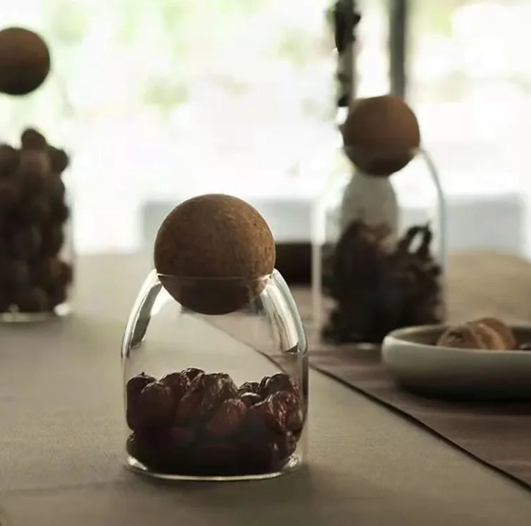 Tarro de Vidrio Borosilicato con Tapa de Corcho