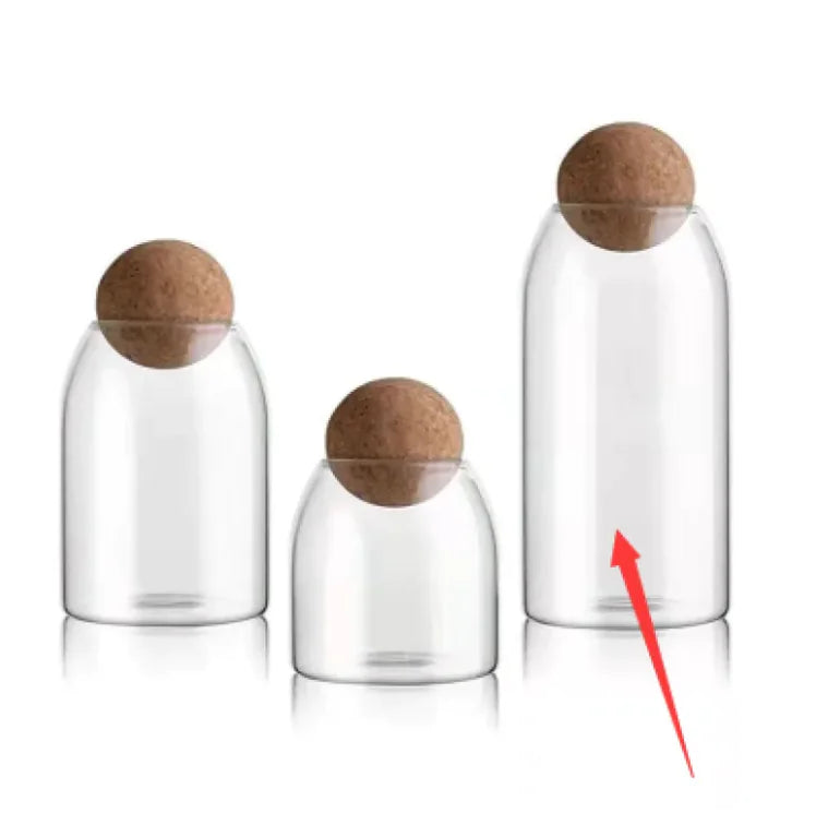 Tarro de Vidrio Borosilicato con Tapa de Corcho