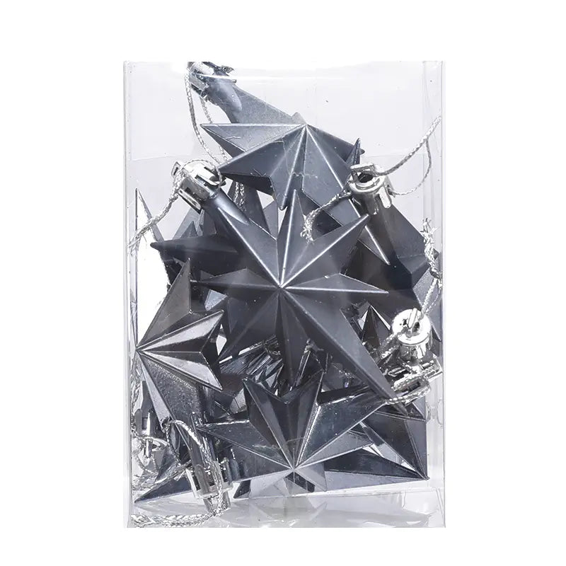 Adornos Coloridos para Árbol de Navidad - Set de 12 Estrellas Octagonales
