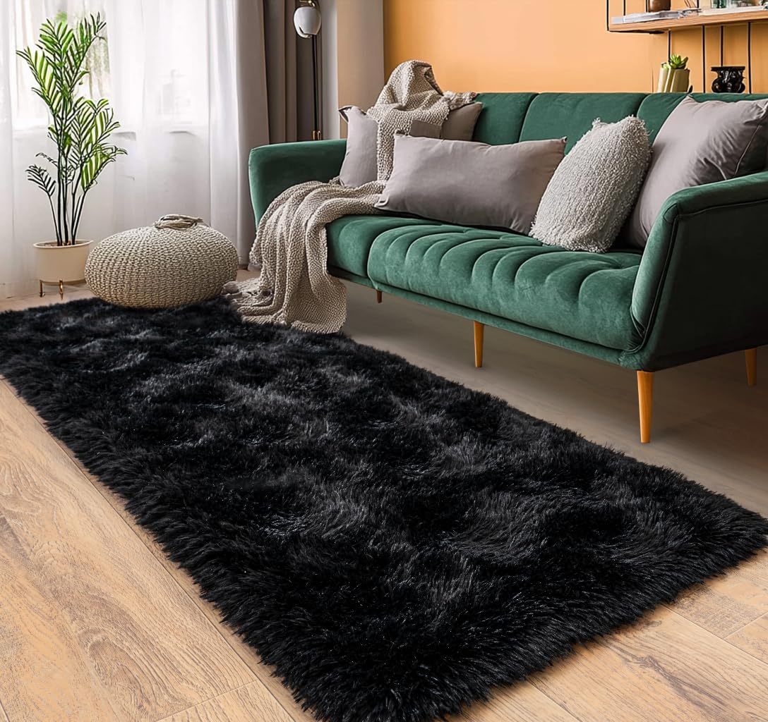 Alfombra Corredora Negra mediana  para Dormitorio 2x6