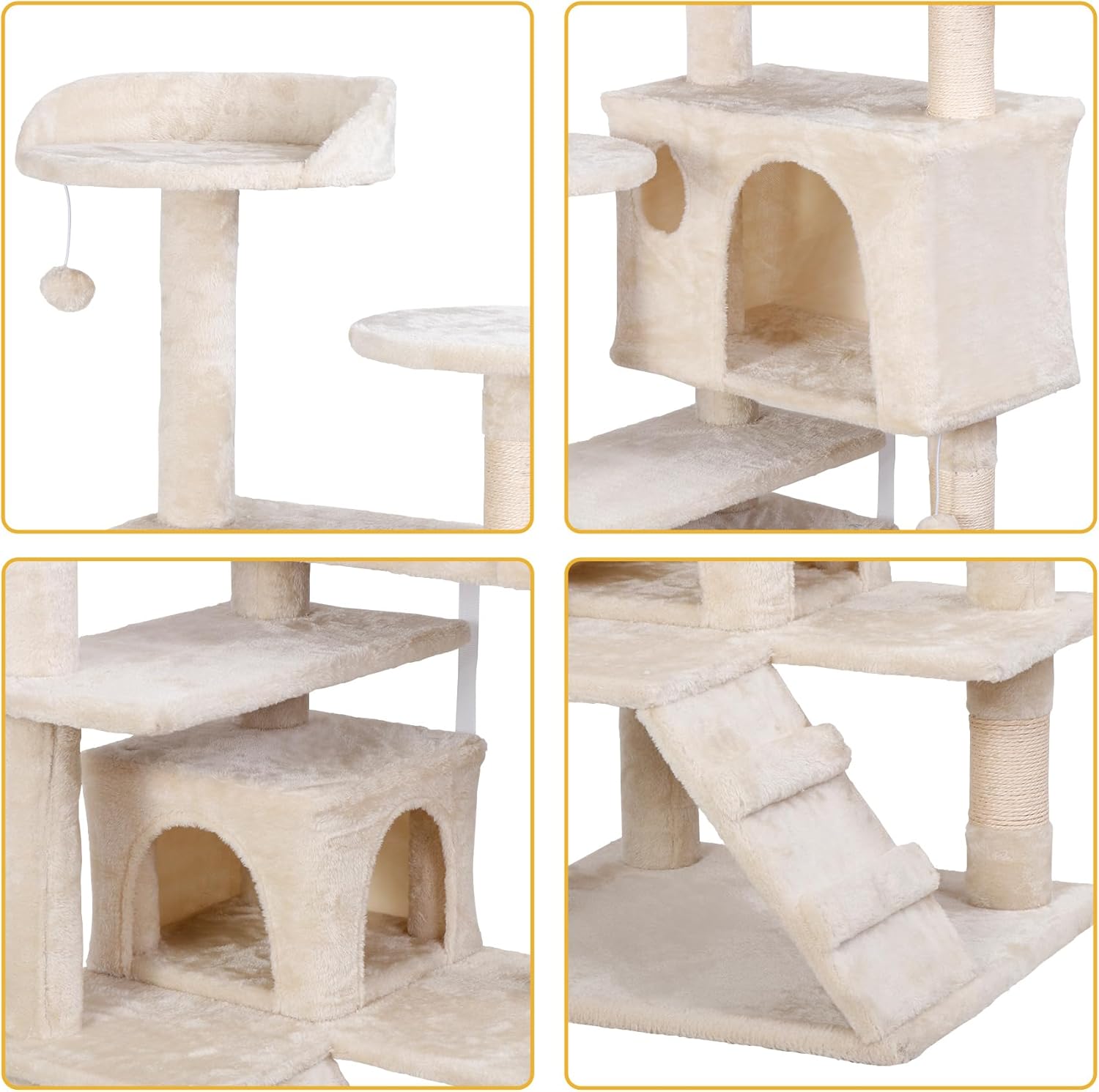 Torre de Gatos de 54 Pulgadas Condo Mueble Árbol