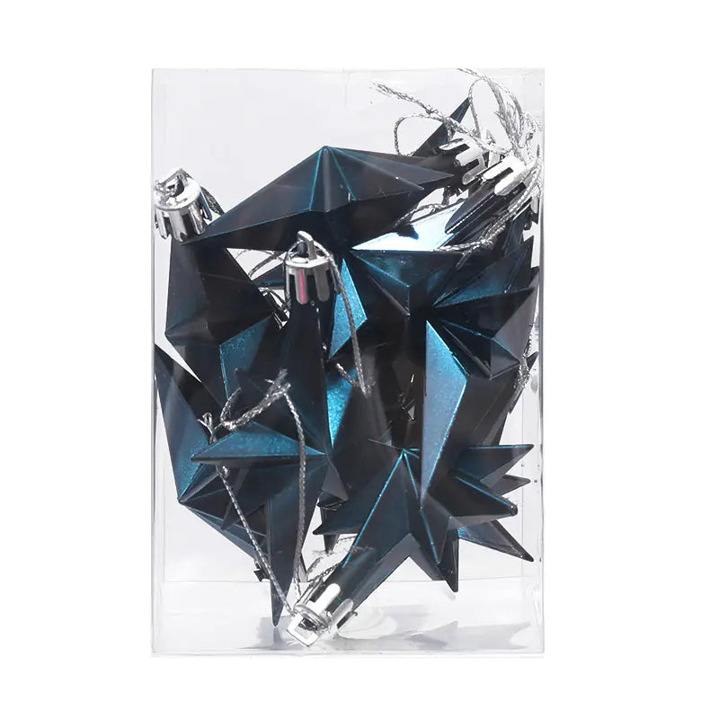 Adornos Coloridos para Árbol de Navidad - Set de 12 Estrellas Octagonales