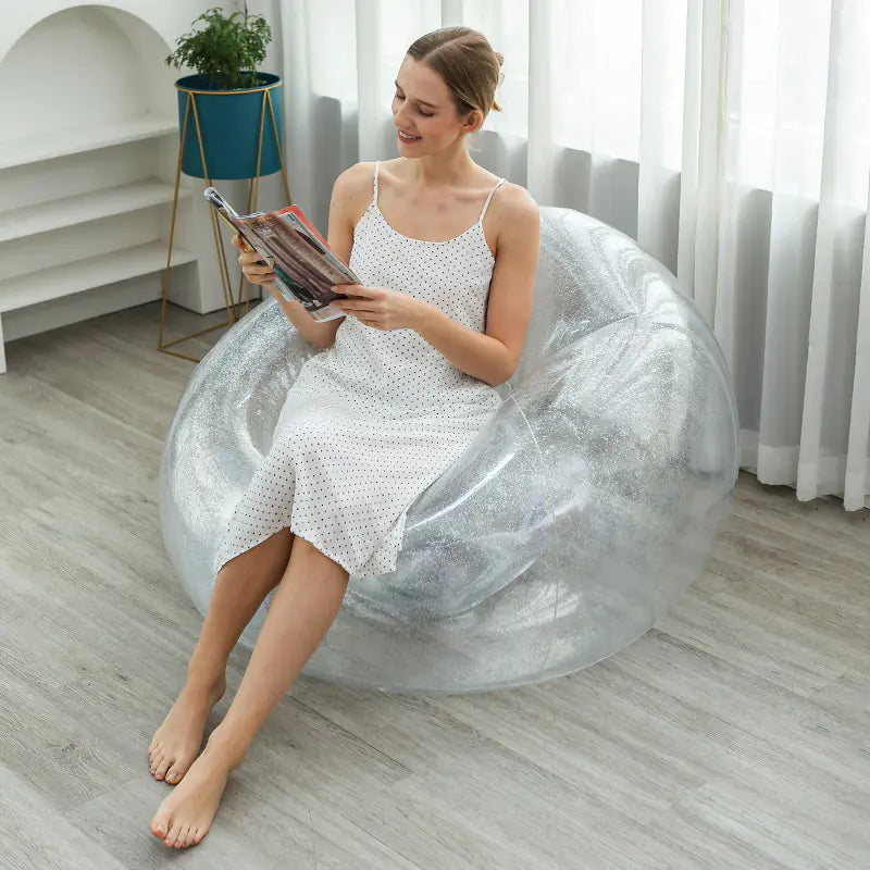 Sillón de diseño inflable  grueso con reposapiés