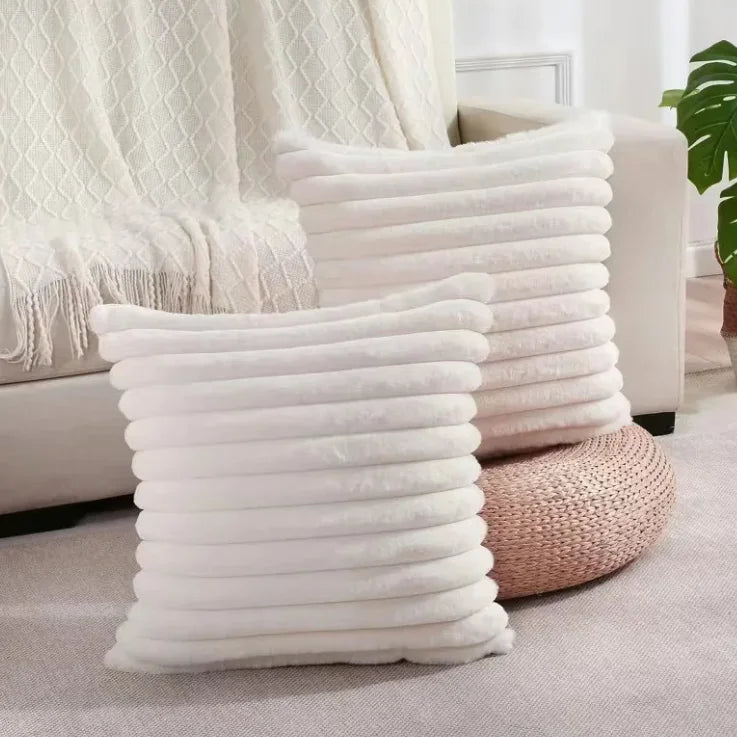 Funda de Almohada de Piel de Conejo Imitación