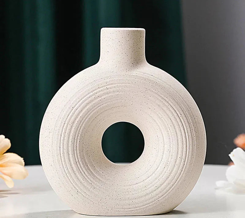 Elegante jarrón de cerámica para decoración del hogar - Diseño nórdico