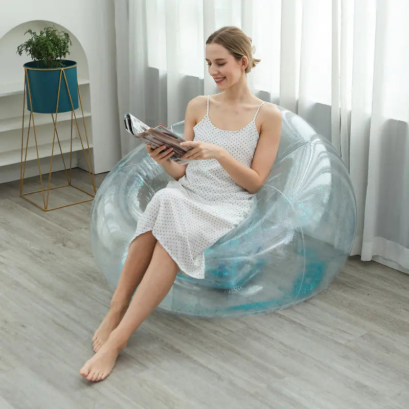 Sillón de diseño inflable  grueso con reposapiés
