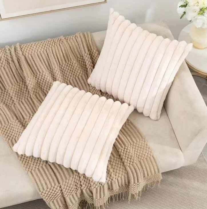 Funda de Almohada de Piel de Conejo Imitación