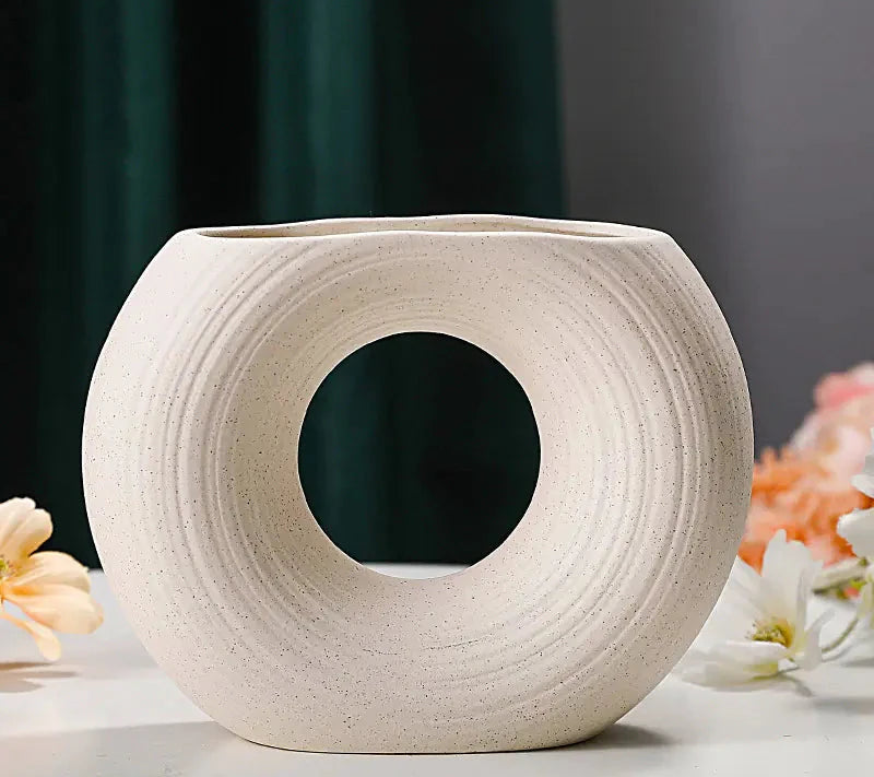 Elegante jarrón de cerámica para decoración del hogar - Diseño nórdico