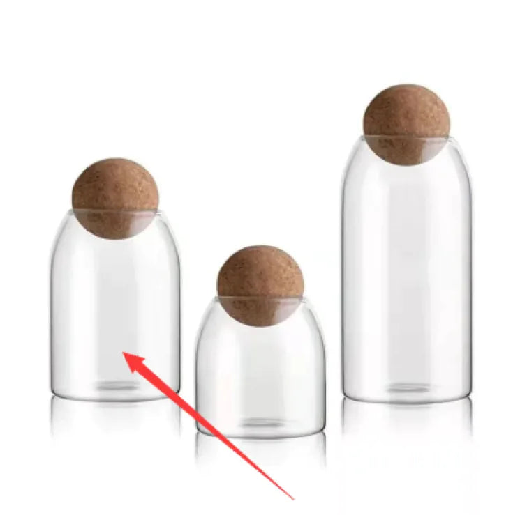 Tarro de Vidrio Borosilicato con Tapa de Corcho