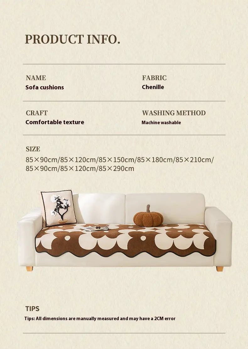 Cojín de sofá chenilla de forma especial (varios colores y tamaños)