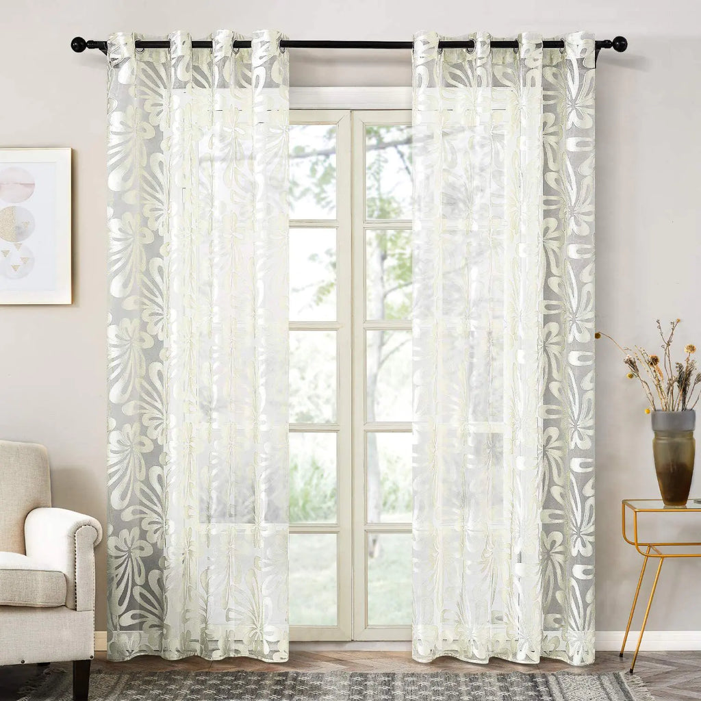 Cortinas elegantes Premium estilo floral