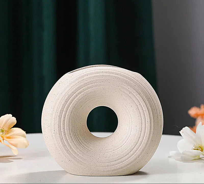 Elegante jarrón de cerámica para decoración del hogar - Diseño nórdico