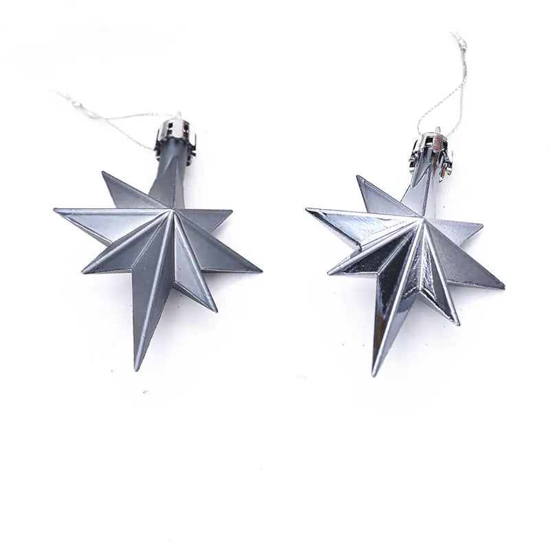 Adornos Coloridos para Árbol de Navidad - Set de 12 Estrellas Octagonales