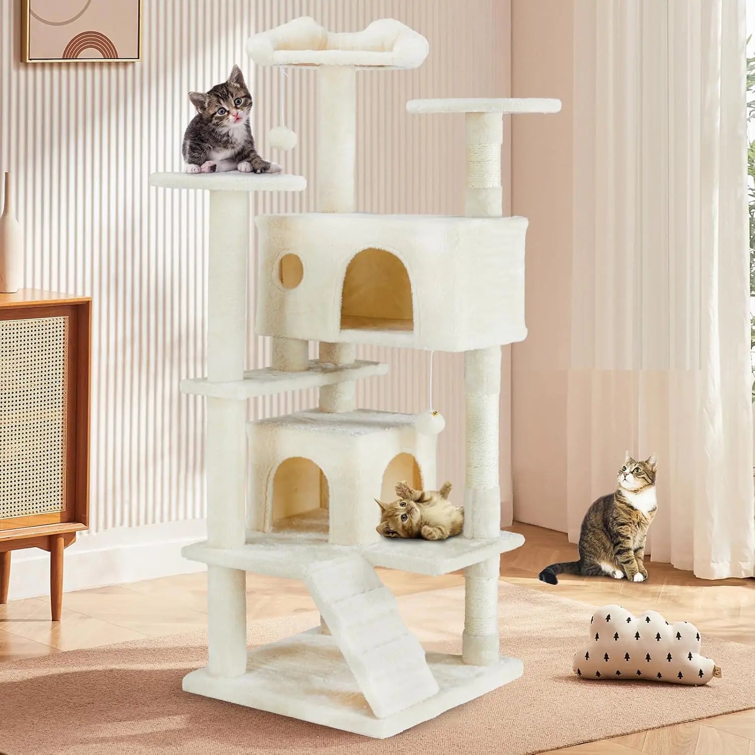 Torre de Gatos de 54 Pulgadas Condo Mueble Árbol