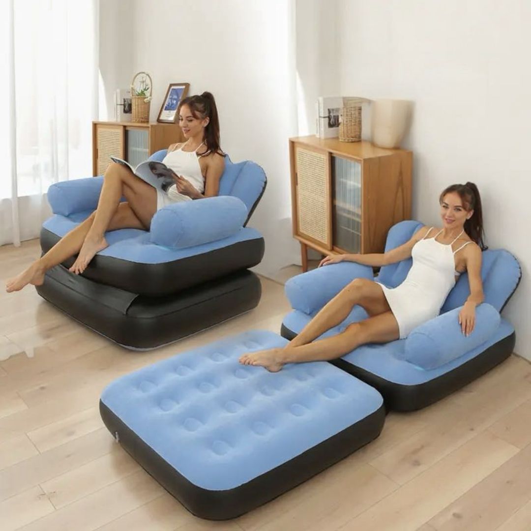 Sillón de diseño inflable  grueso con reposapiés