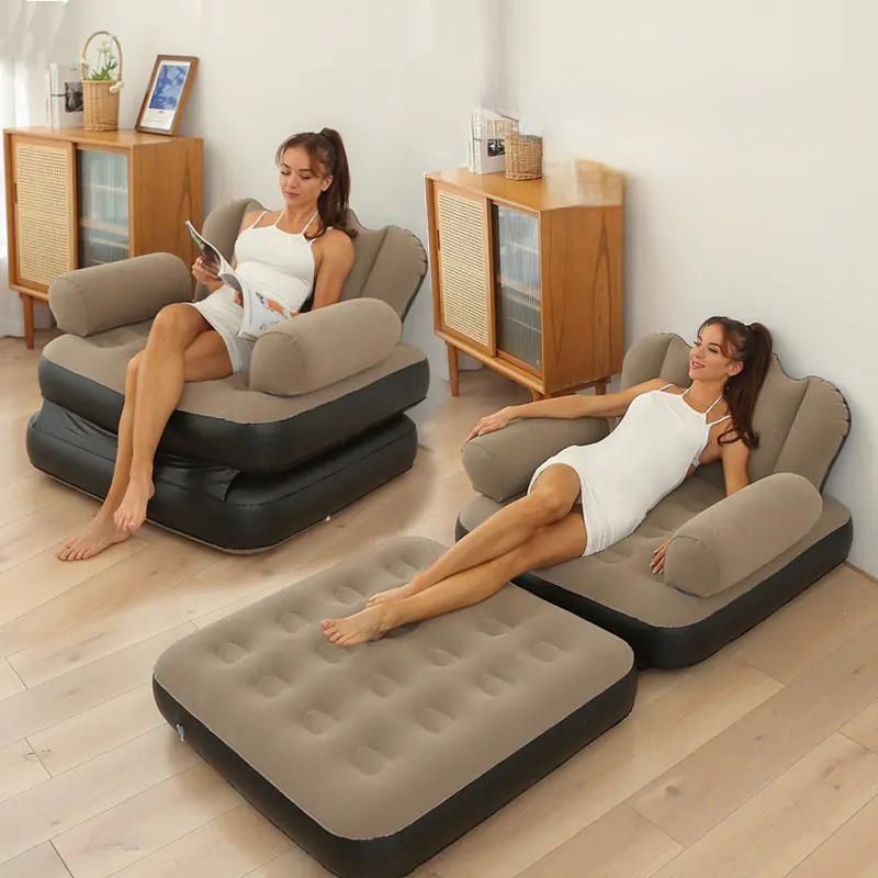 Sillón de diseño inflable  grueso con reposapiés