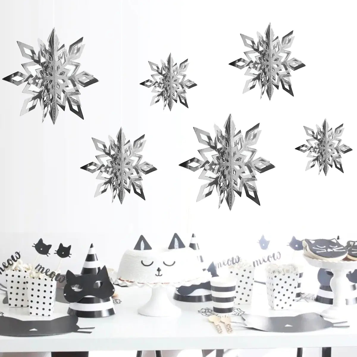 Adornos navideños de copos de nieve para decoración