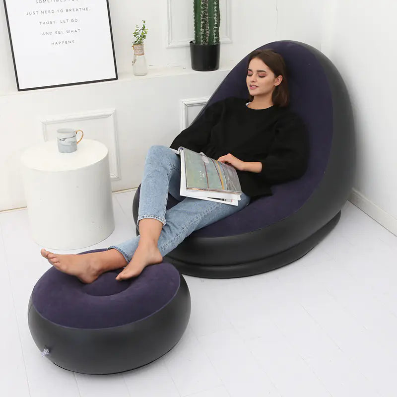 Sillón de diseño inflable  grueso con reposapiés