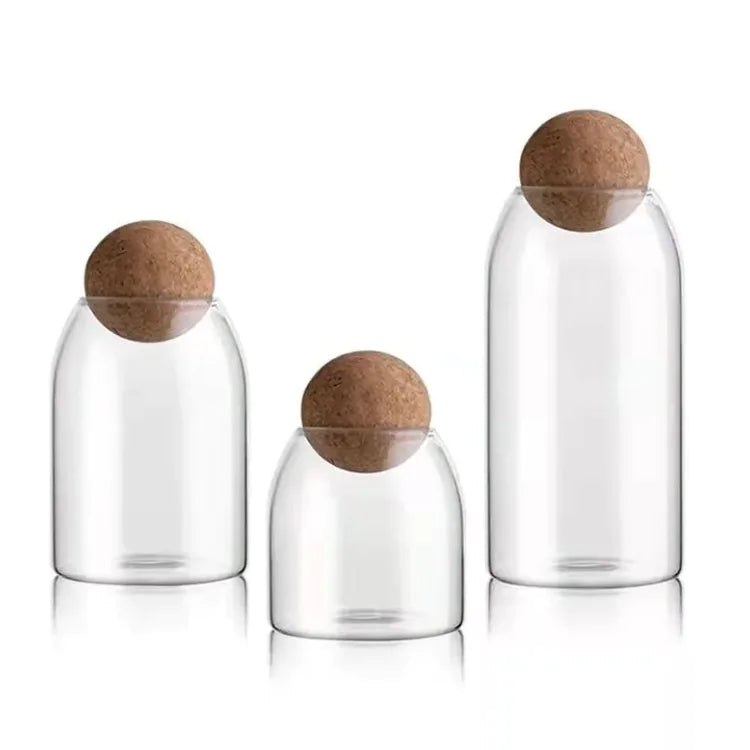 Tarro de Vidrio Borosilicato con Tapa de Corcho