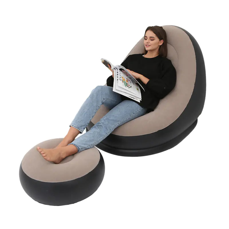 Sillón de diseño inflable  grueso con reposapiés