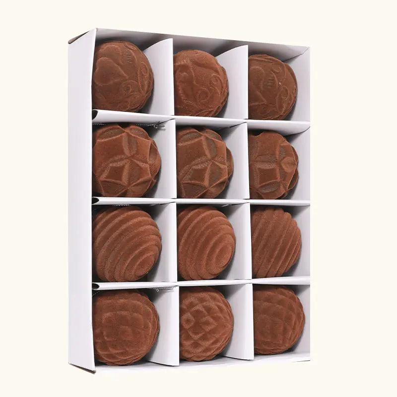 Paquete de 12 adornos de terciopelo para el árbol de Navidad - Bolas de plástico