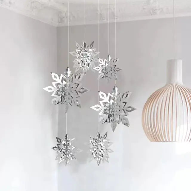 Adornos navideños de copos de nieve para decoración