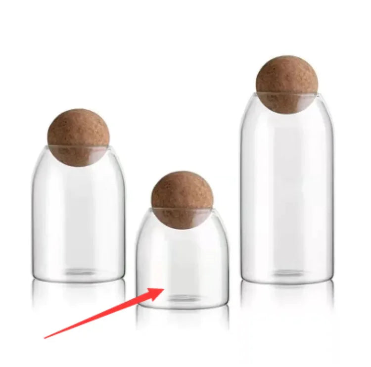 Tarro de Vidrio Borosilicato con Tapa de Corcho