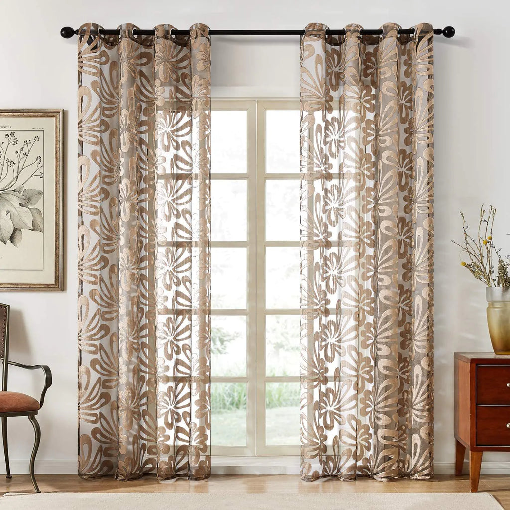 Cortinas elegantes Premium estilo floral