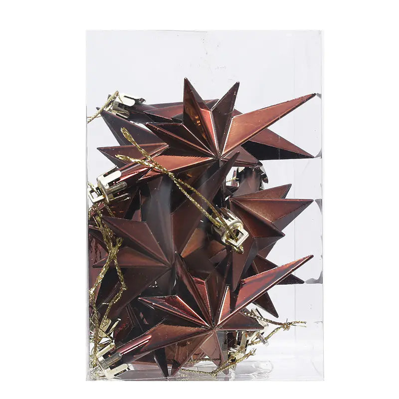 Adornos Coloridos para Árbol de Navidad - Set de 12 Estrellas Octagonales