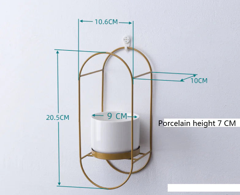 Juego de Macetas Suculentas de Cerámica con Soporte de Hierro